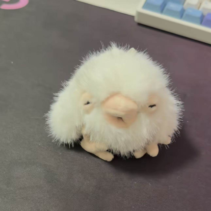 Funny Bug-Eyed Chick Plush Toy - Unique Cute Stuffed Animal Keychain Gift for Friends